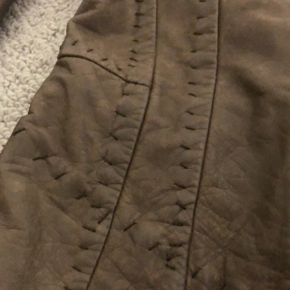 Brown stitched leather jacket - Picture 2 of 5